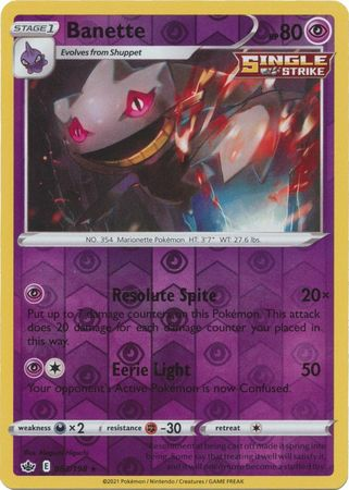Chilling Reign - 063/198 - Banette - Reverse Holo