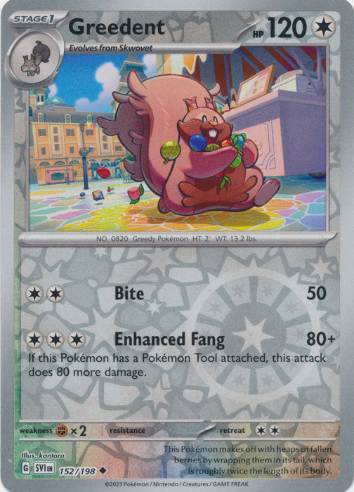 Scarlet & Violet - 152/198 - Greedent - Reverse Holo