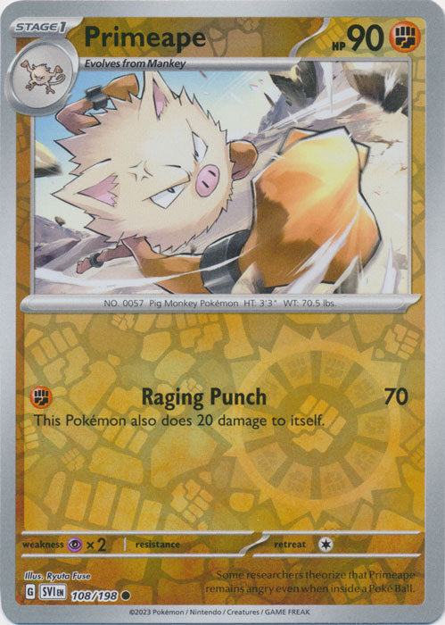 Scarlet & Violet - 108/198 - Primeape - Reverse Holo