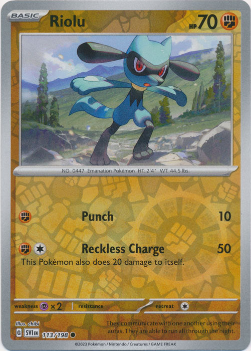 Scarlet & Violet - 113/198 - Riolu - Reverse Holo