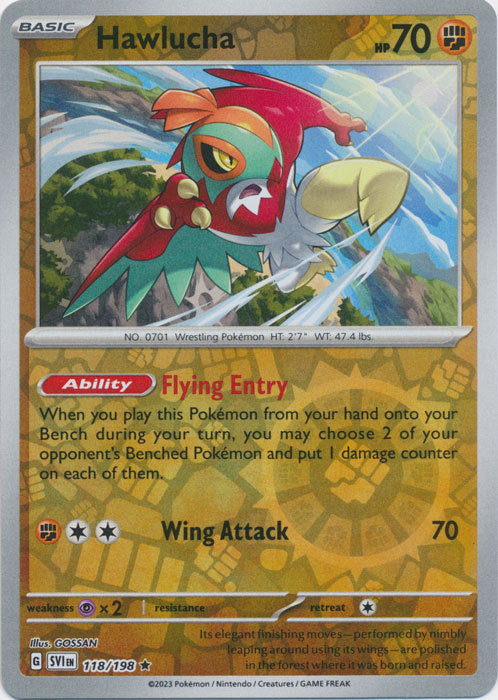 Scarlet & Violet - 118/198 - Hawlucha - Reverse Holo