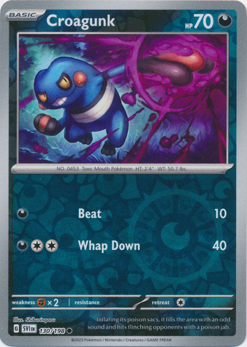 Scarlet & Violet - 130/198 - Croagunk - Reverse Holo