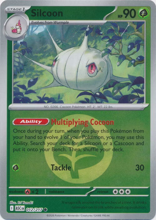 Ascended Heroes - 012/217 - Silcoon - Energy Reverse Holo