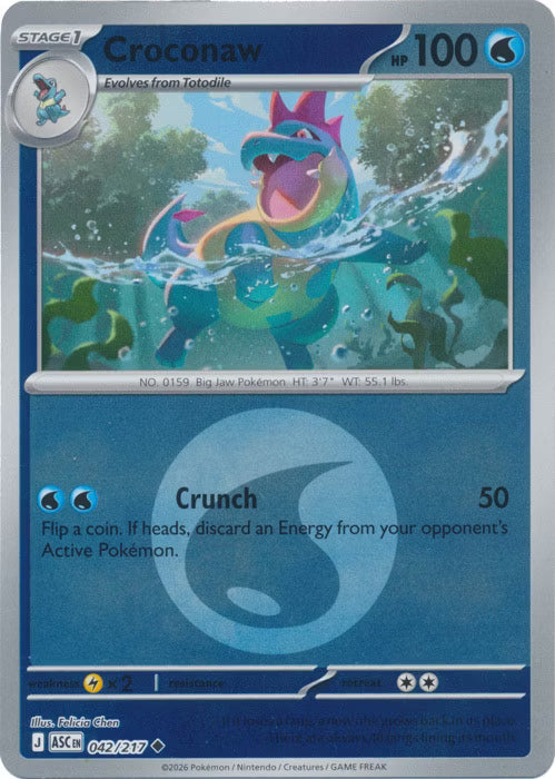 Ascended Heroes - 042/217 - Croconaw - Energy Reverse Holo