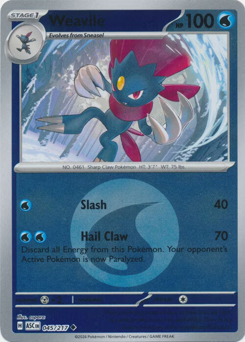 Ascended Heroes - 045/217 - Weavile - Energy Reverse Holo