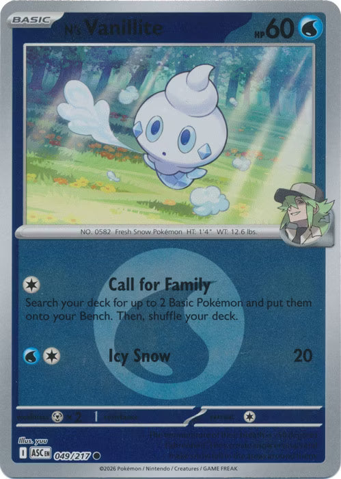 Ascended Heroes - 049/217 - N's Vanillite - Energy Reverse Holo