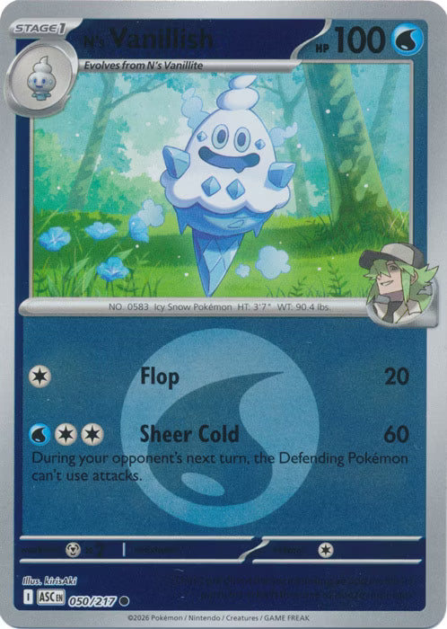 Ascended Heroes - 050/217 - N's Vanillish - Energy Reverse Holo