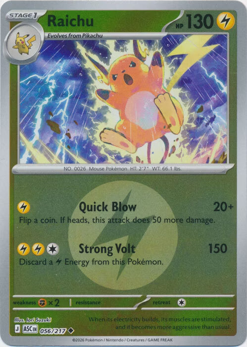 Ascended Heroes - 056/217 - Raichu - Energy Reverse Holo