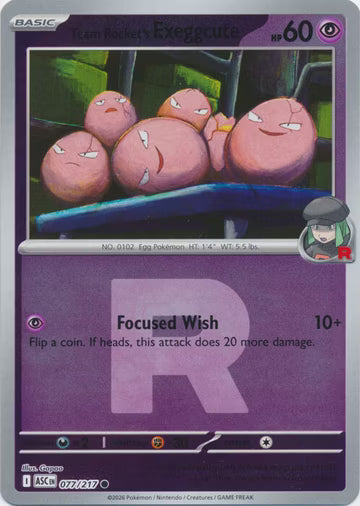Ascended Heroes - 077/217 - Team Rocket's Exeggcute - Rocket Reverse Holo