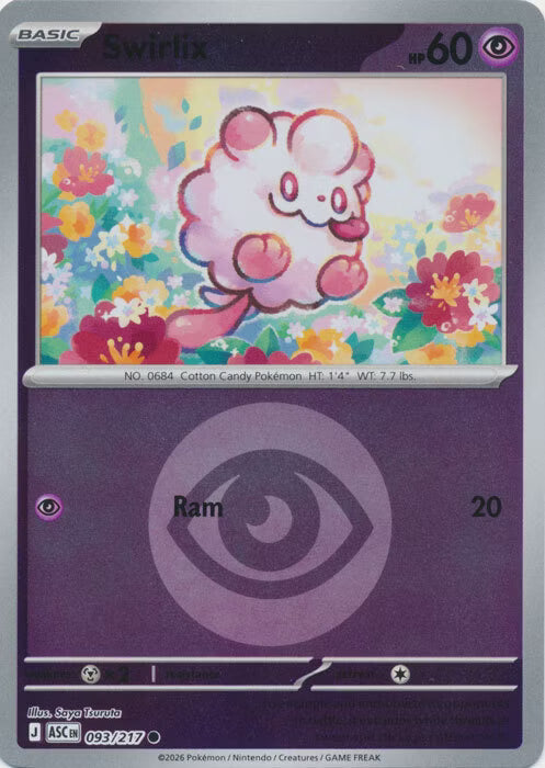 Ascended Heroes - 093/217 - Swirlix - Energy Reverse Holo