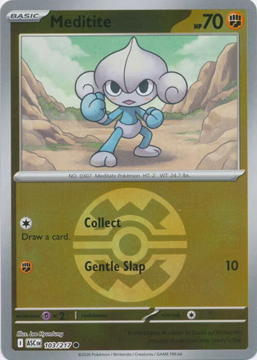 Ascended Heroes - 103/217 - Meditite - Ball Reverse Holo