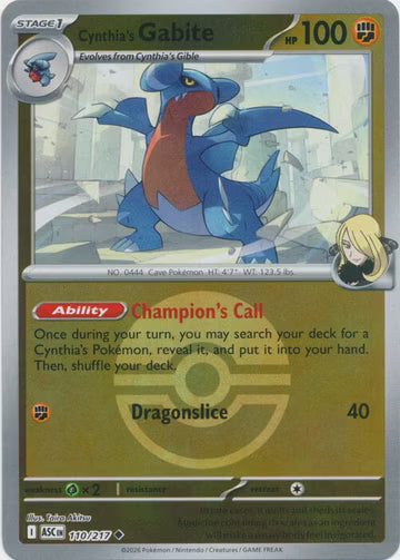 Ascended Heroes - 110/217 - Cynthia's Gabite - Ball Reverse Holo