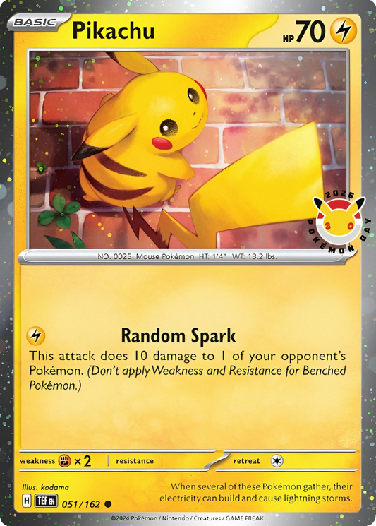 Temporal Forces - 051/162 - Pikachu (2026 Stamped)