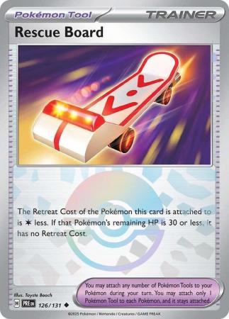 Prismatic Evolutions - 126/131 - Rescue Board - Poké Ball Reverse Holo