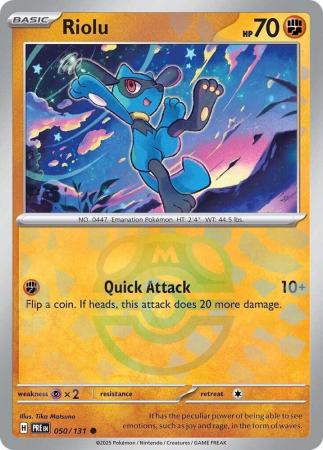 Prismatic Evolutions - 050/131 - Riolu - Master Ball Reverse Holo