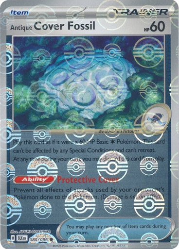 Black Bolt - 080/086 - Antique Cover Fossil - Poké Ball Reverse Holo