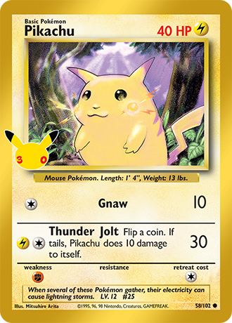 30th Celebration - 058/102 - Pikachu - Classic Collection
