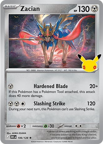 30th Celebration - 106/128 - Zacian - Holo