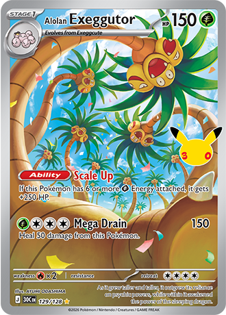30th Celebration - 129/128 - Alolan Exeggutor
