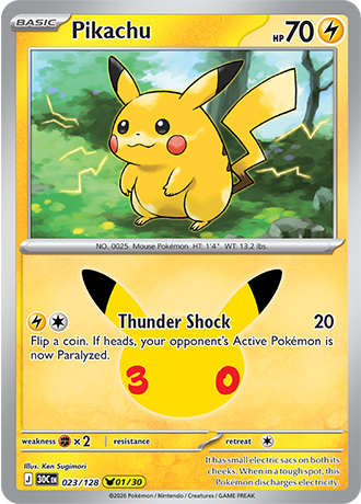 30th Celebration - 023/128 - Pikachu