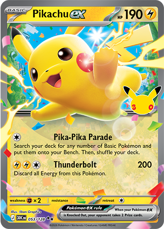 30th Celebration - 053/128 - Pikachu ex