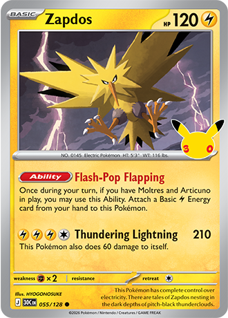 30th Celebration - 055/128 - Zapdos