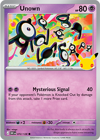 30th Celebration - 072/128 - Unown