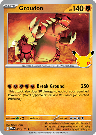 30th Celebration - 082/128 - Groudon - Holo