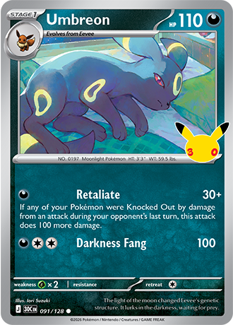 30th Celebration - 091/128 - Umbreon