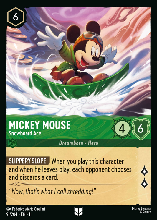 Winterspell - 091/204 - Mickey Mouse - Snowboard Ace