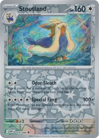 White Flare - 076/086 - Stoutland - Reverse Holo