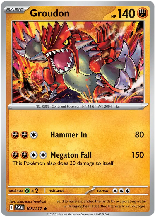 Ascended Heroes - 108/217 - Groudon - Holo