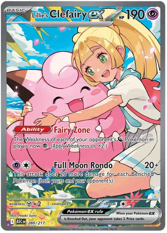 Ascended Heroes - 280/217 - Lillie's Clefairy ex