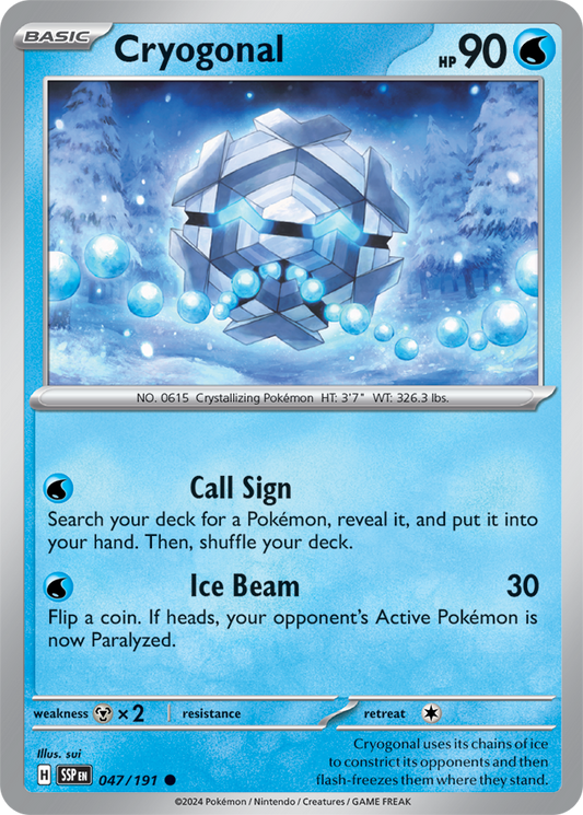 Surging Sparks - 047/191 - Cryogonal (Stamped) (Sealed)