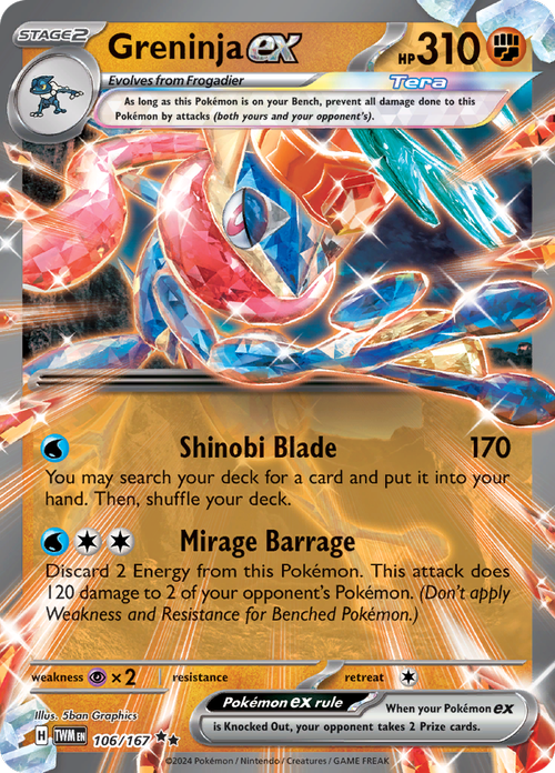 Twilight Masquerade - 106/167 - Greninja ex