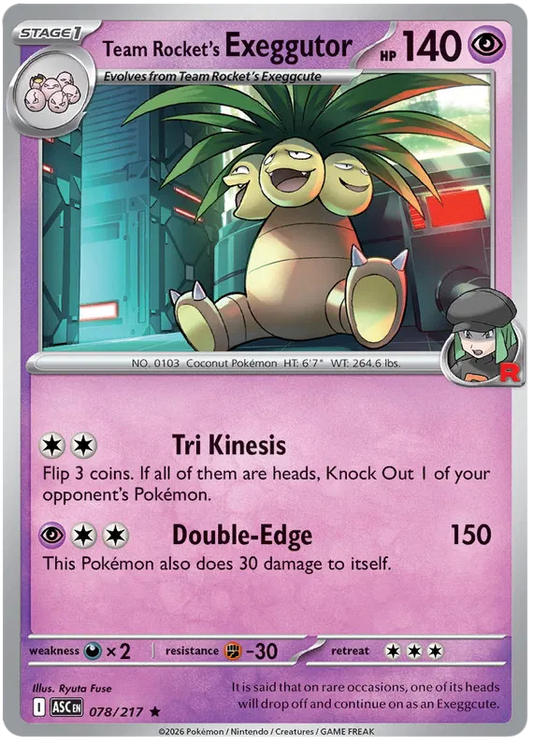 Ascended Heroes - 078/217 - Team Rocket's Exeggutor - Holo