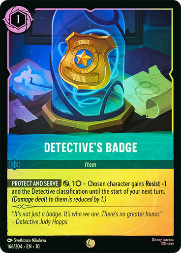 Whispers in the Well - 166/204 - Detective's Badge - Foil