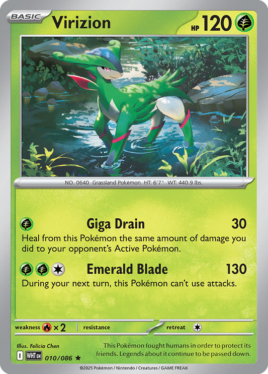 White Flare - 010/086 - Virizion - Holo Rare