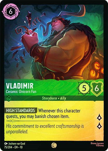 Whispers in the Well - 075/204 - Vladimir - Ceramic Unicorn Fan - Foil