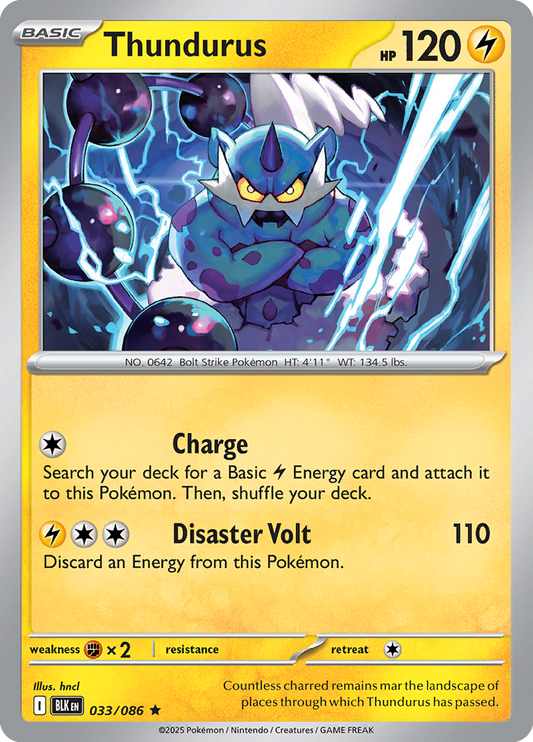 Black Bolt - 033/086 - Thundurus - Holo Rare