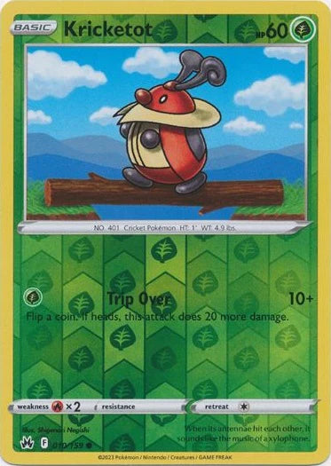 Crown Zenith - 010/159 - Kricketot - Reverse Holo