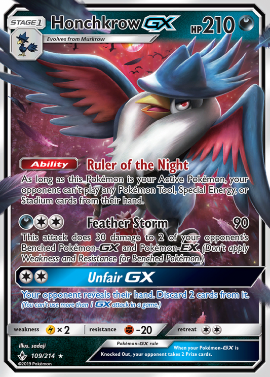 Unbroken Bonds - 109/214 - Honchkrow GX