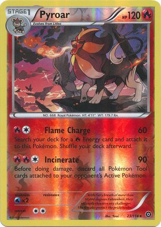 Steam Siege - 023/114 - Pyroar - Reverse Holo