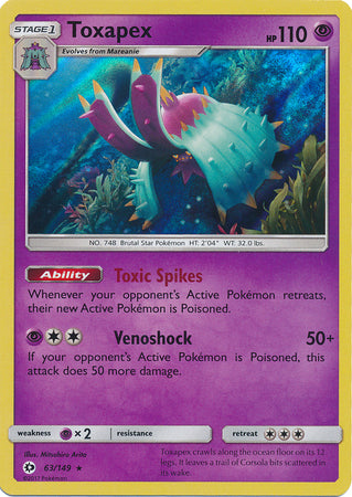 Sun & Moon - 063/149 - Toxapex - Holo
