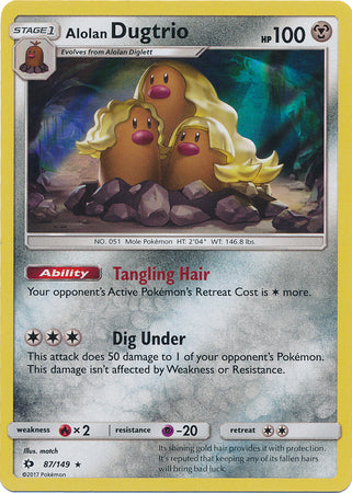 Sun & Moon - 087/149 - Alolan Dugtrio - Holo