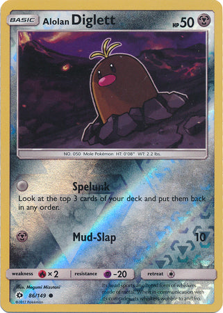 Sun & Moon - 086/149 - Alolan Diglett - Reverse Holo