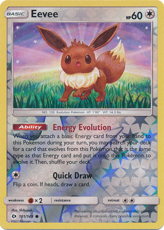 Sun & Moon - 101/149 - Eevee - Reverse Holo