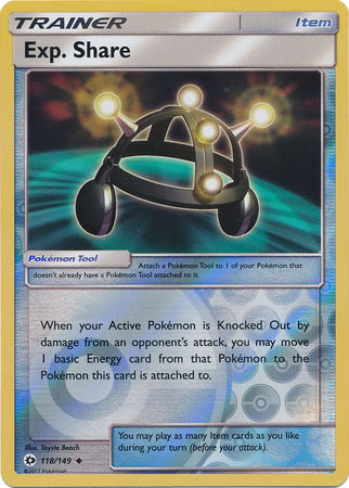 Sun & Moon - 118/149 - Exp. Share - Reverse Holo