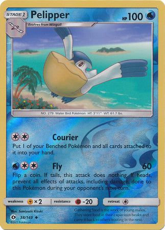 Sun & Moon - 038/149 - Pelipper - Reverse Holo