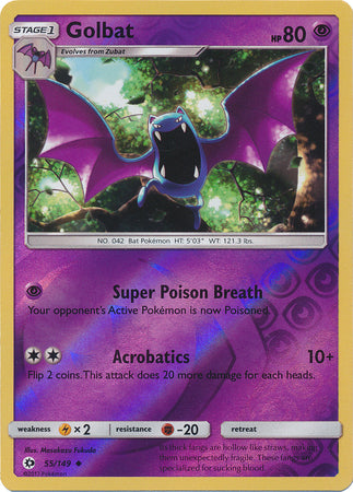 Sun & Moon - 055/149 - Golbat - Reverse Holo